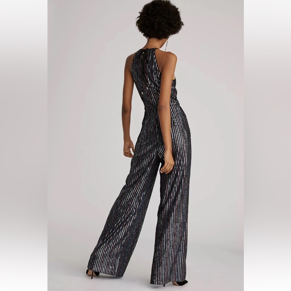 Anthropologie Maeve Disco Halter Jumpsuit size 0 wide leg womans - Picture 4 of 11